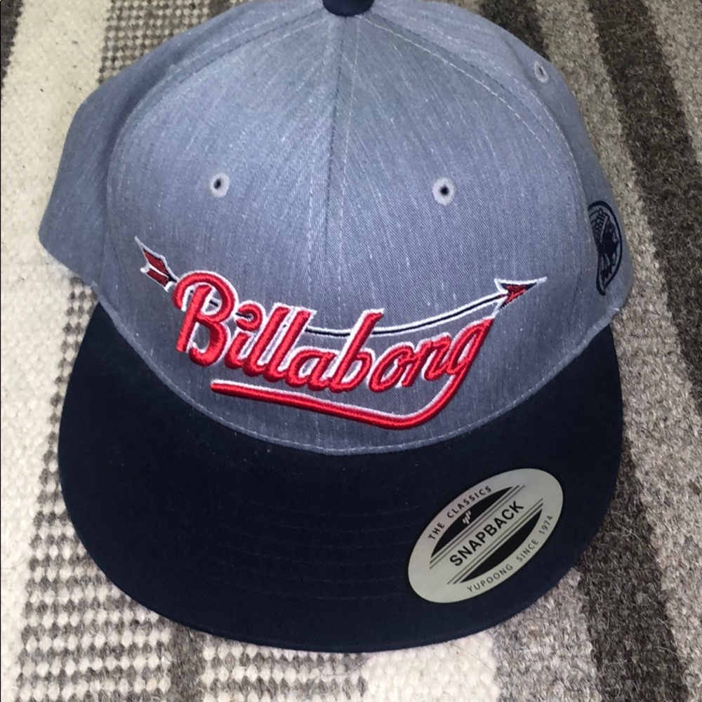 Billabong Embroidered Logo Blue Baseball SnapBack